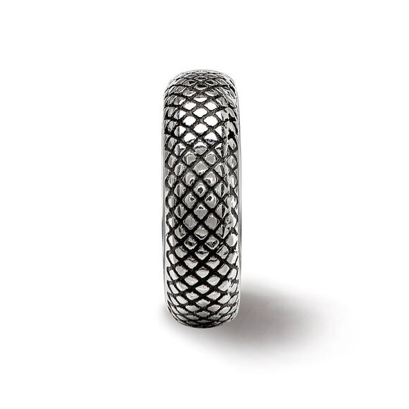 Kazi Luxury Sterling Silver Reflections Antiqued Textured Gripper Bead - Picture 6 of 6